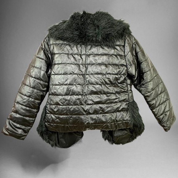 Amonc Fushi Black Faux Fur Paneled Winter Jacket - Picture 2 of 5